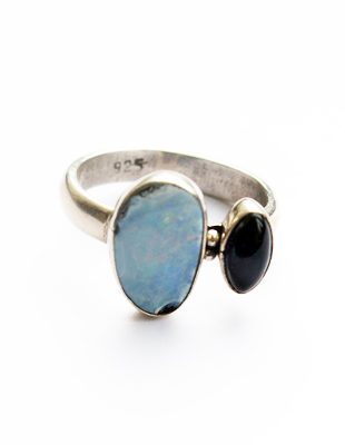Opal and Sterling Silver Ring