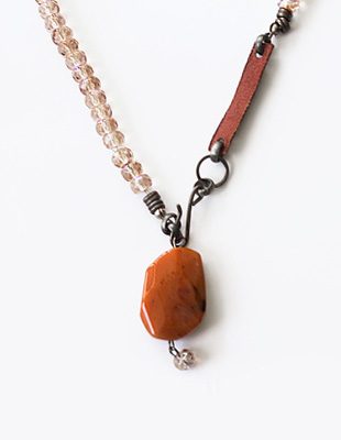 Leather and Stone Necklace
