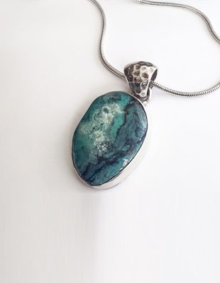 Sterling Silver Raw Opal Necklace