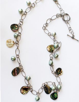Keishi Pearl Chain Link Necklace