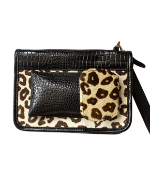 Leather and Leopard Clutch