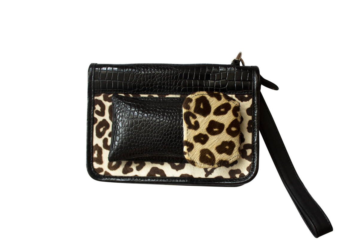 Leather and Leopard Clutch