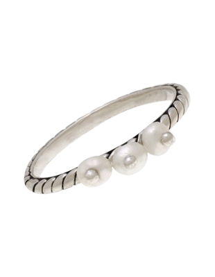 Sterling Silver and Pearl Stacked Ring