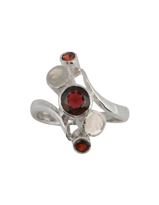 Wrap Sterling Silver Ring with Garnet
