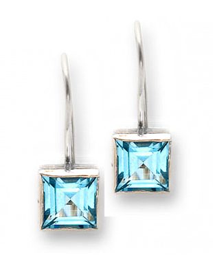Sterling Silver Earrings with Topaz