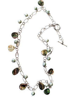 Keishi Pearl Chain Link  Necklace