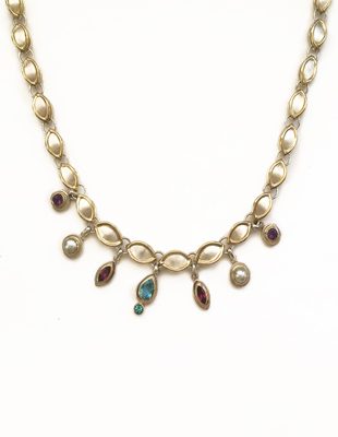 Sterling Silver Necklace with Semi-Precious Stones