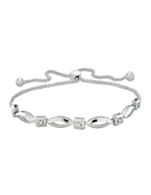 Sterling Silver and Diamond Bolo Bracelet