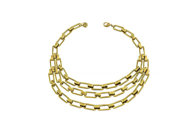 Triple chain link necklace