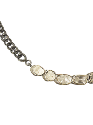 Chain Link Necklace with Diamonds