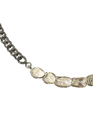 Chain Link Necklace with Diamonds