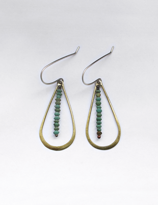 Brass & Turquoise Hand Crafted Earrings