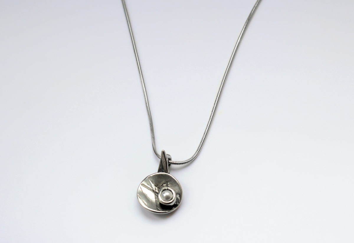 Pewter and Pearl Necklace 17201_$50