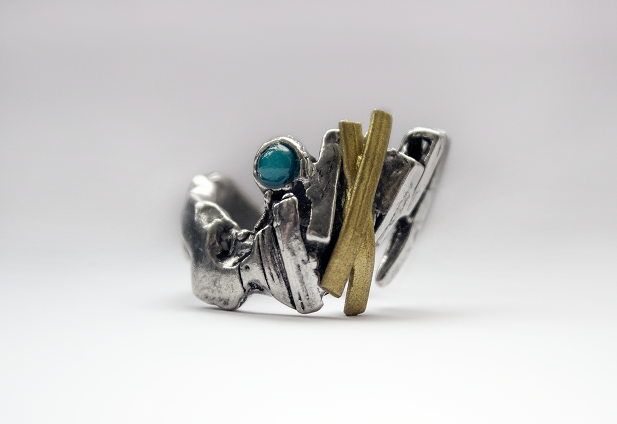 Pewter and turquoise Ring 2 $60