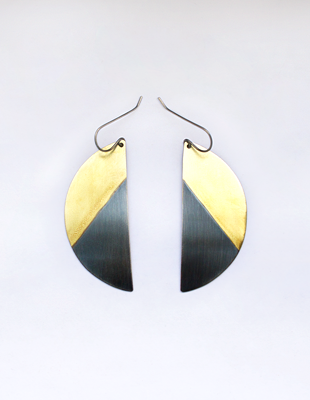 Brass & Sterling Hand-Crafted Earrings