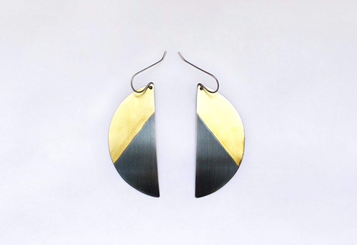 Sterling Silver and Brass Earrings Eric Silva