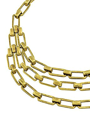 Triple strand chain link necklace