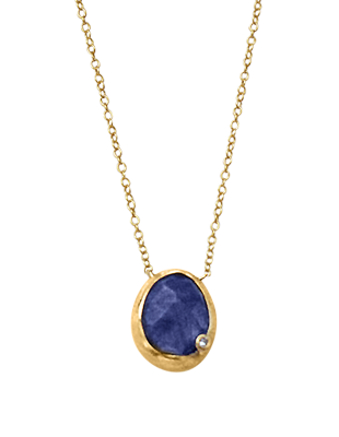 Natural sapphire and diamond necklace