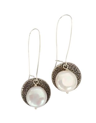 Destiny Sterling Silver and Pearl Earrings