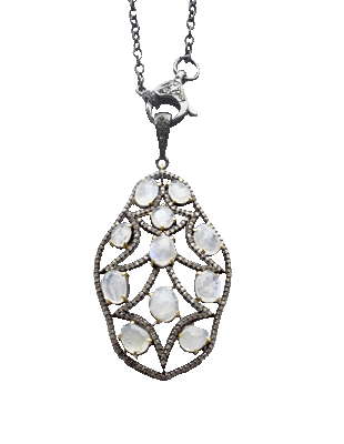 Diamond and Moonstone Necklace