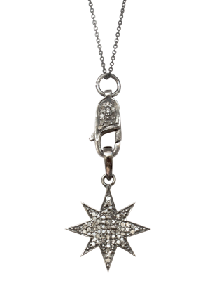 Pave diamond star necklace