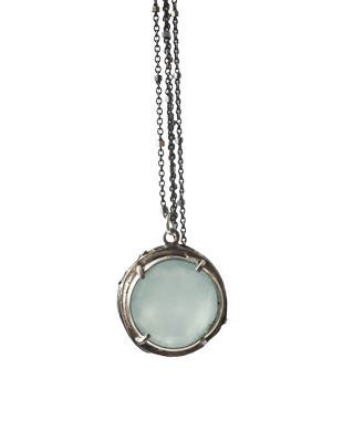 Sterling Silver Necklace with Semi-Precious Stone