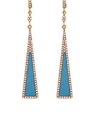 Geometric Diamond and Turquoise Earrings