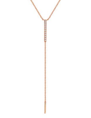 Stacked Diamond Lariat in Rose Gold
