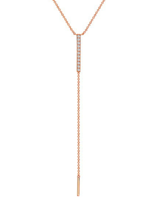 Stacked Diamond Lariat in Rose Gold