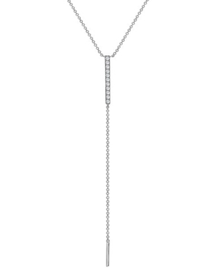 Stacked Diamond Lariat in White Gold