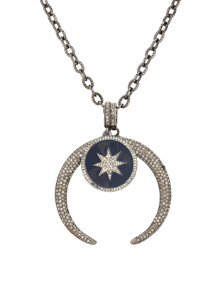 Pave Diamond Celestial Necklace and Diamond Star