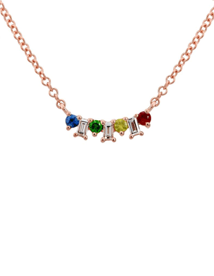 Rose Gold and Rainbow Necklace