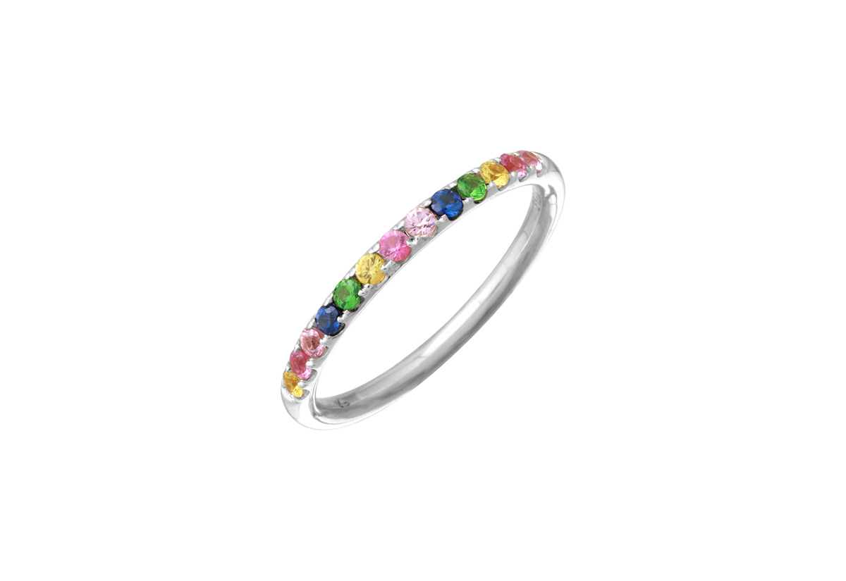 Rainbow stacking ring gifted unique
