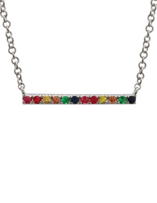 Rainbow layering bar necklace