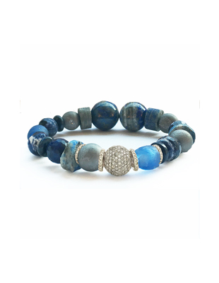 Lapis, gemstone and pave diamond bracelet $625/$375