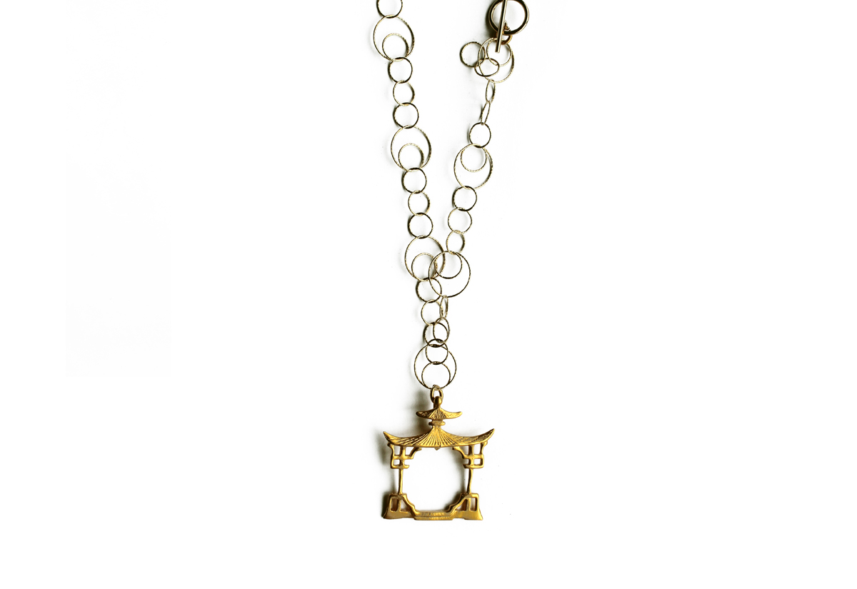 Gold pagoda Necklace