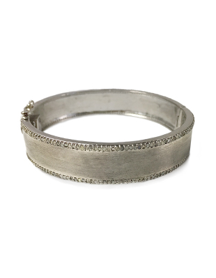 Sterling silver and diamond cuff