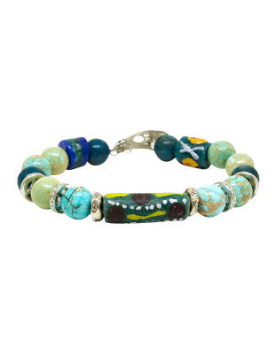 African opal and diamond bracelet
