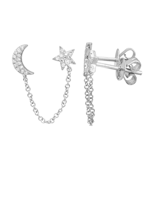 Diamond Moon and Star Double Stud $395
