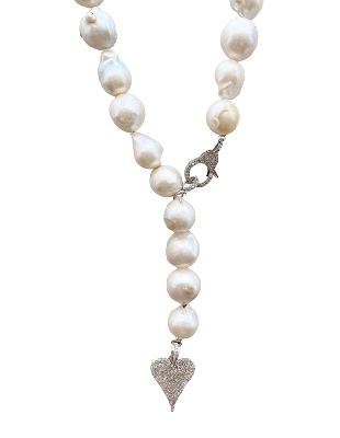 Baroque Pearl and Diamond Necklace