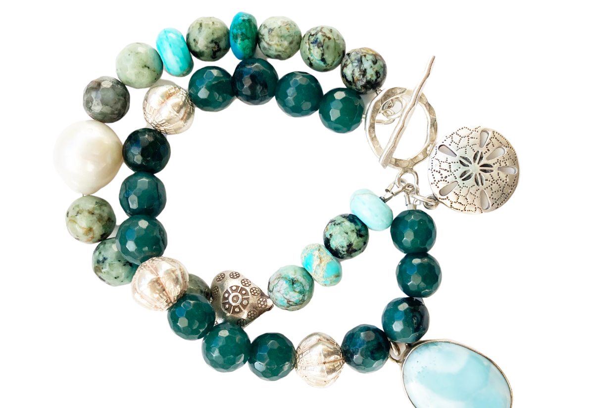 Jade Stack Bracelet With Gemstones-1