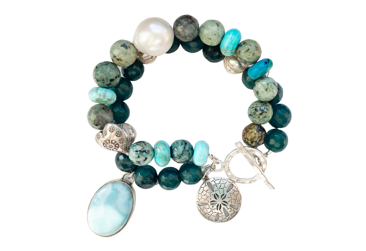Jade Stack Bracelet With Gemstones