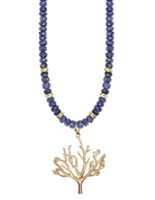 14k Gold Tree of Life on Sapphire Strand