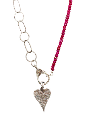 Link chain, rubies and diamonds $475 | $650