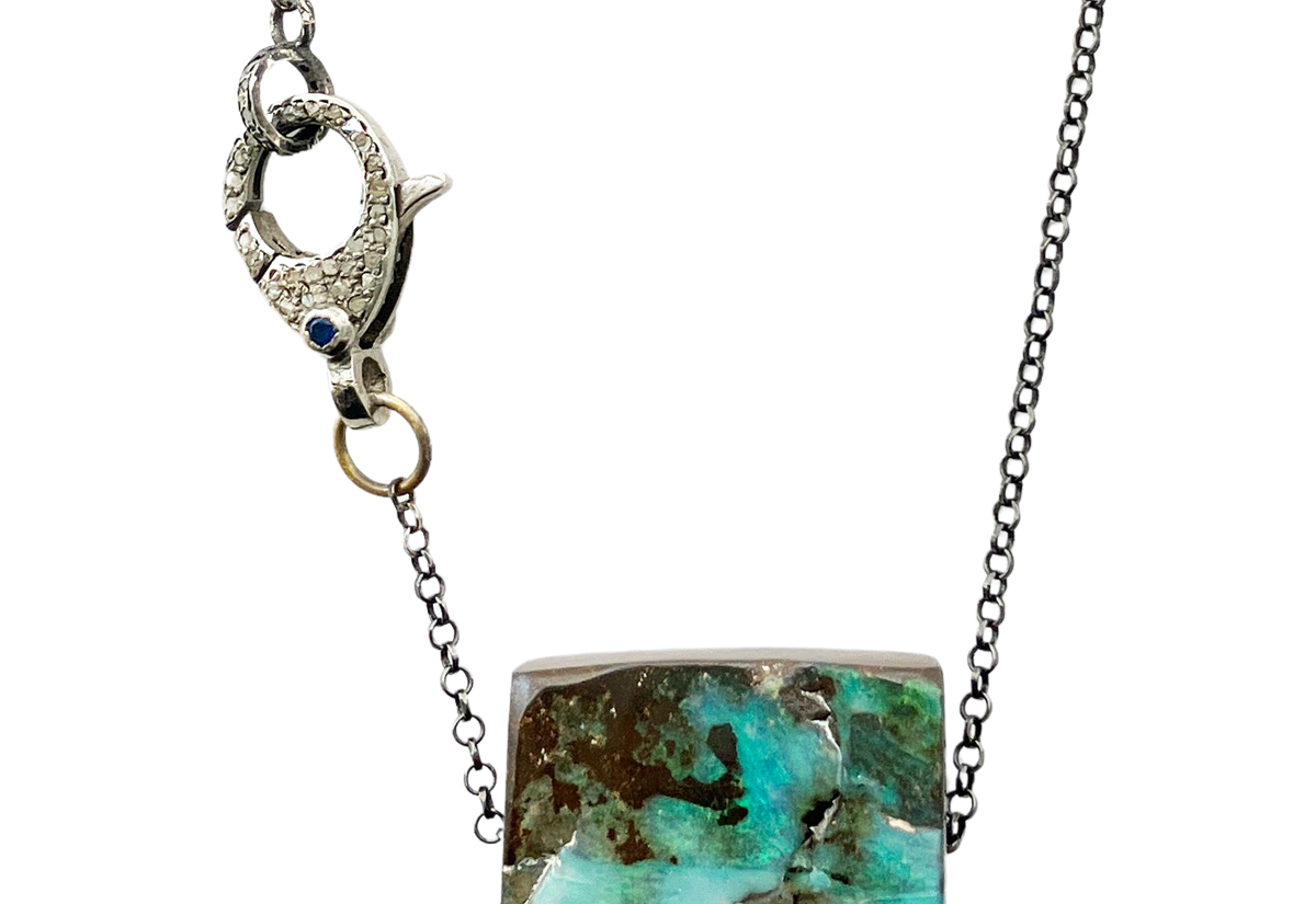 Boulder Opal With Diamonds, Gifted Unique