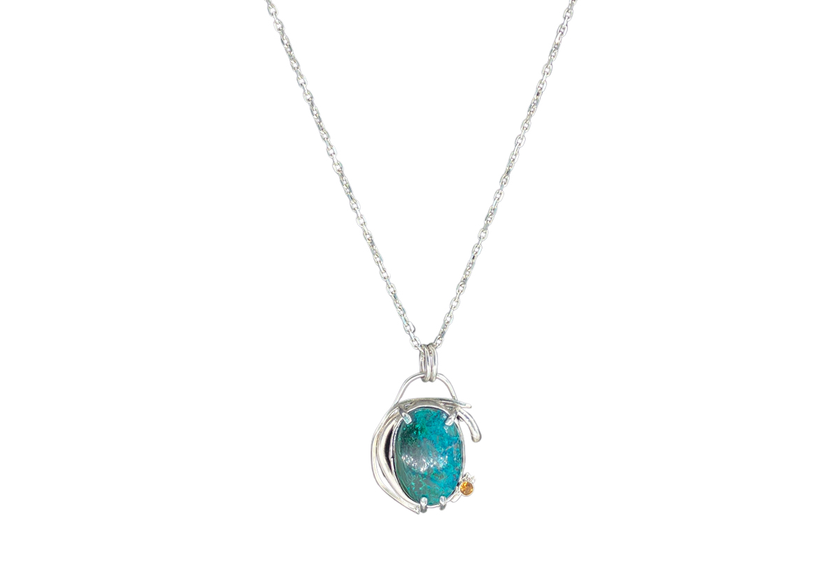 Chrysocolla Pendant Gifted Unique