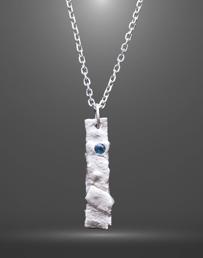 Sterling Silver Pendant with London Blue Topaz