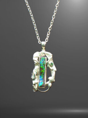 Boulder Opal Pendant with Tourmaline