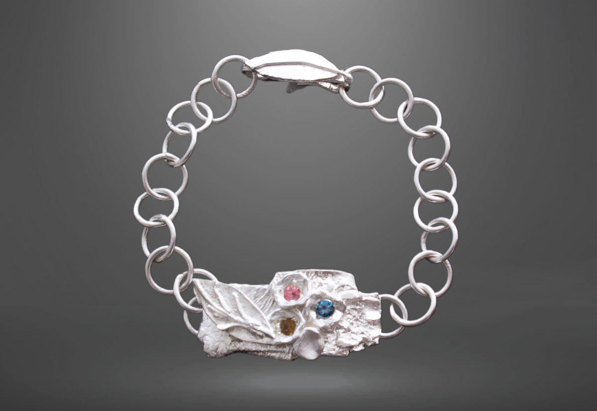 Sterling Silver Chain with Rainbow Tourmaline